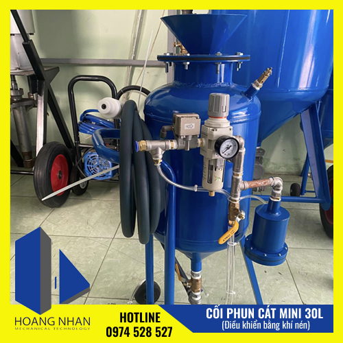 Cối phun cát Mini 30L Điều khiển bằng khí nén