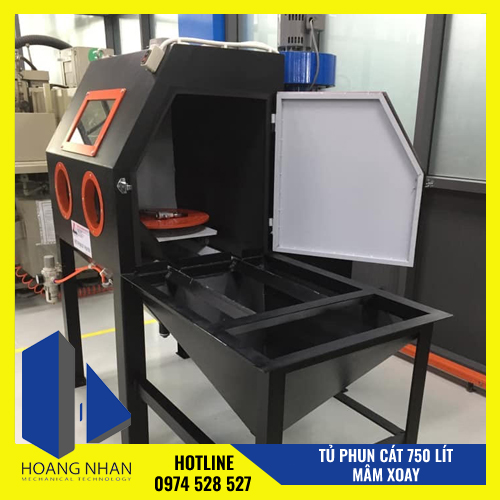 Tủ phun cát dung tích 750 lít có mâm xoay